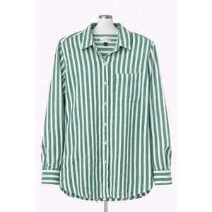 Universal Threads Linen Striped Button Down Shirt Women Size L Coastal Preppy